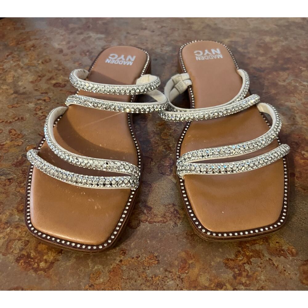 Madden NYC Women's Strappy Bling Flat Sandals